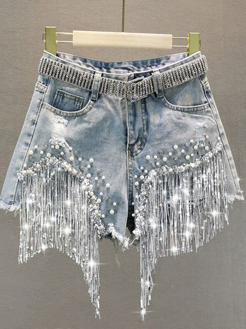 Mya Short Tassel Denim Jeans