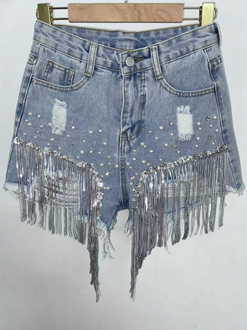 Mya Short Tassel Denim Jeans