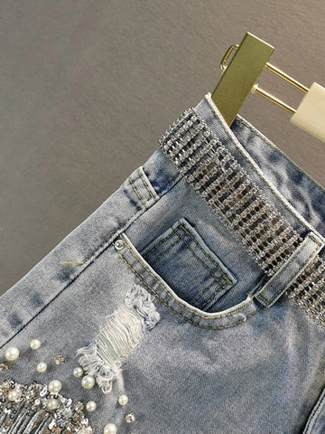 Mya Short Tassel Denim Jeans
