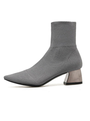 Natasha Ankle Toe Knitted Fabric Bootie