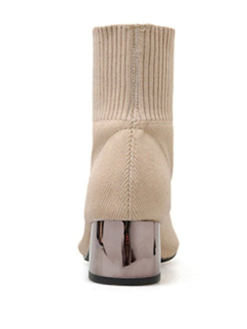 Natasha Ankle Toe Knitted Fabric Bootie