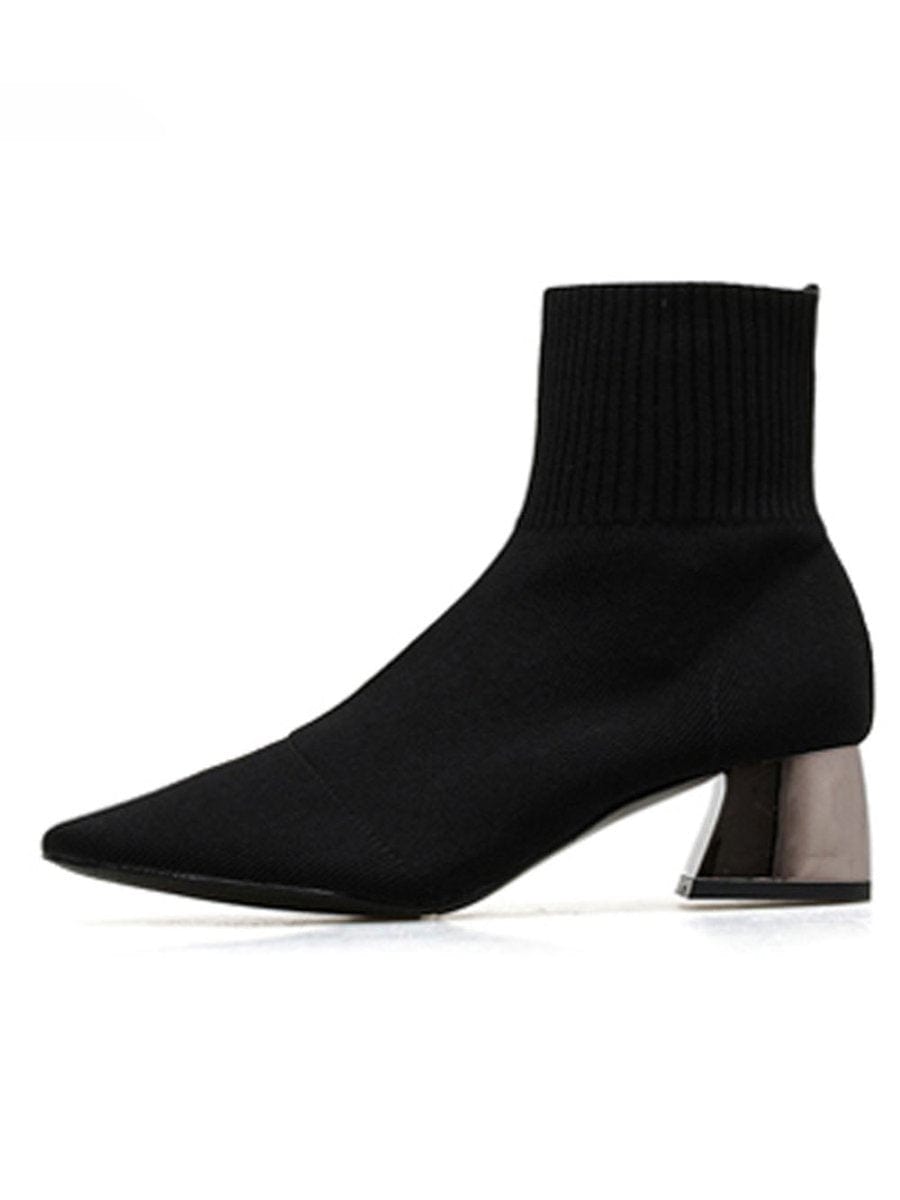 Natasha Ankle Toe Knitted Fabric Bootie