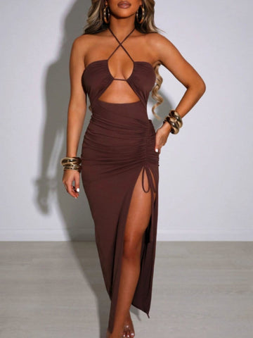 Nevaeh Hollow Out Backless Maxi Dress