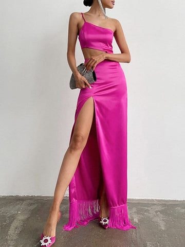 Nico Hollow Out Tassel Maxi Dress