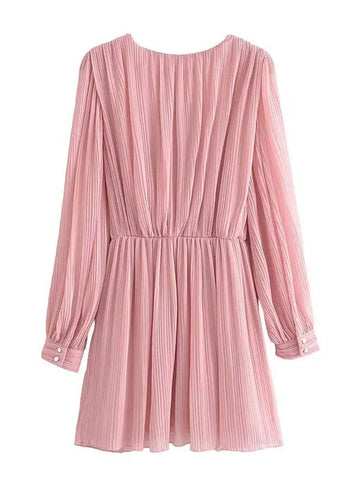 Nicole Knot Pleated Mini Dress