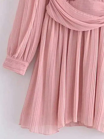 Nicole Knot Pleated Mini Dress