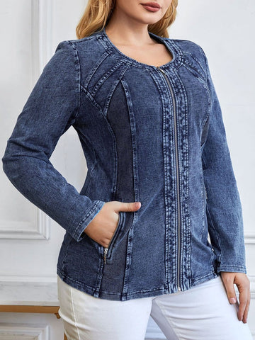Nina Denim Knitted Jacket