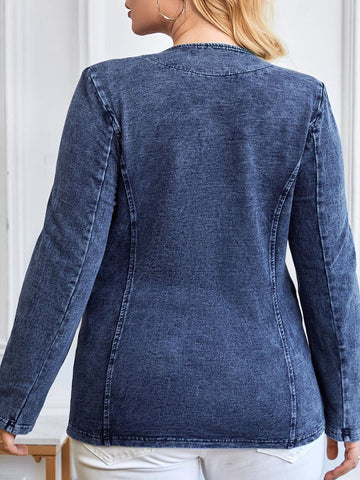 Nina Denim Knitted Jacket