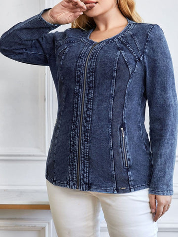 Nina Denim Knitted Jacket