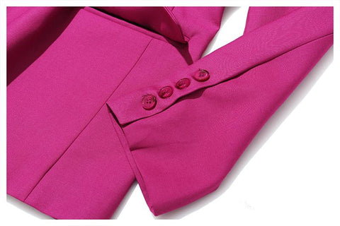 The Magenta Pleated Blazer