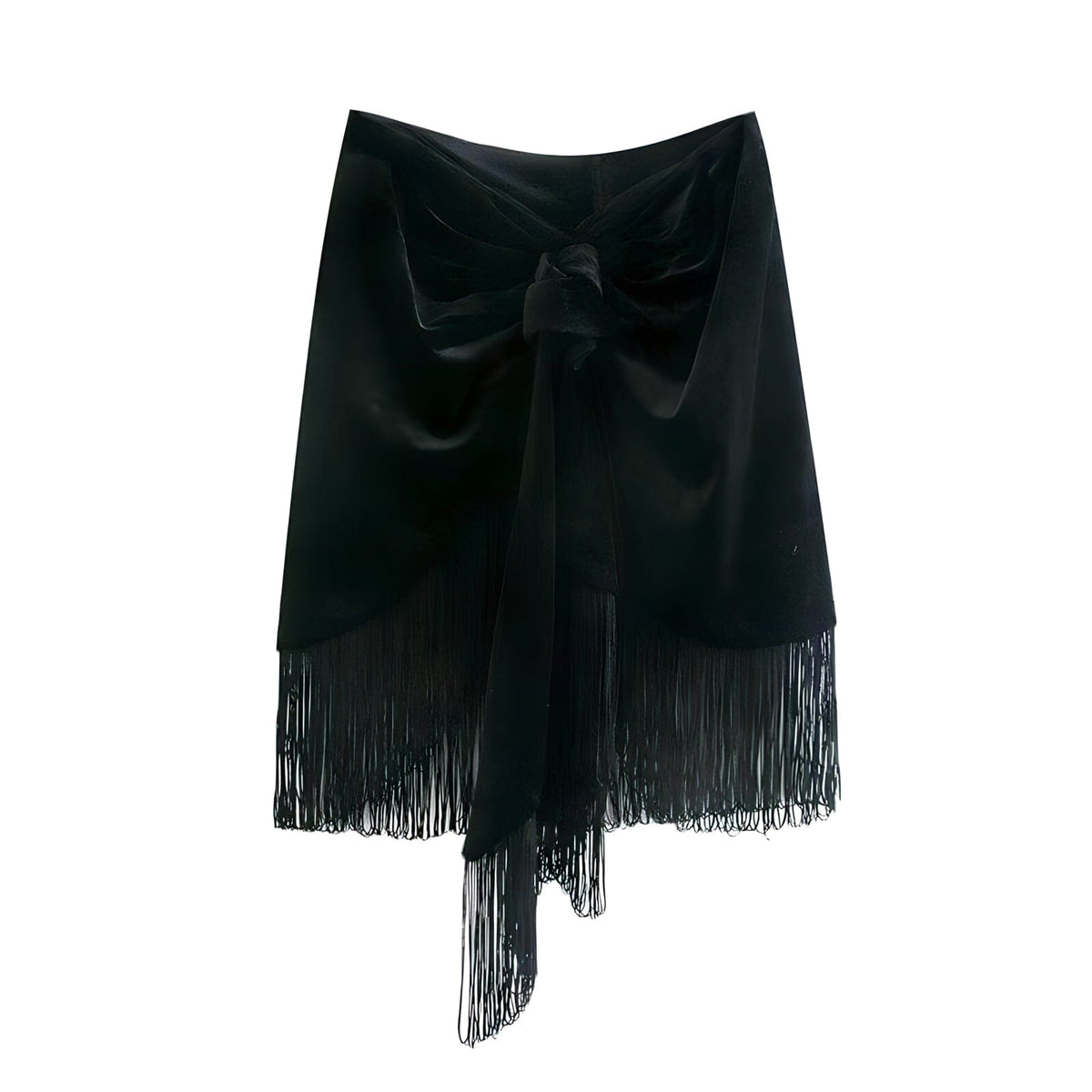 The Savannah Tassel Mini Skirt - Black