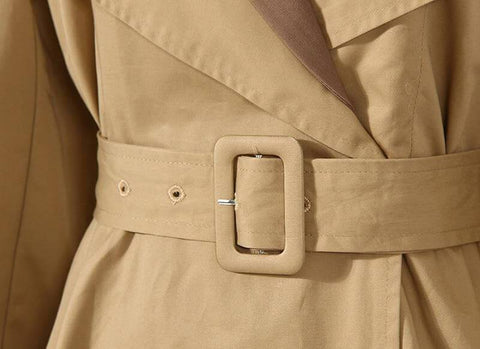 The Cappuccino Long Sleeve Spliced Trenchcoat