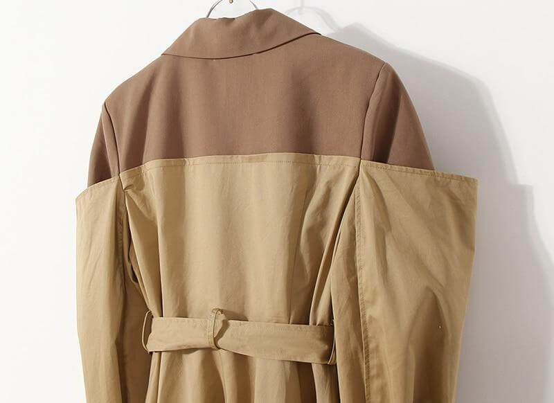 The Cappuccino Long Sleeve Spliced Trenchcoat