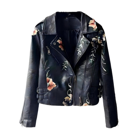 The Francis Faux Leather Cropped Moto Jacket