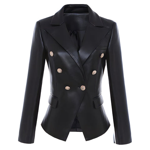 The Katerina Faux Leather Blazer