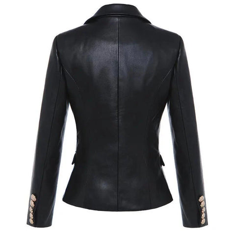 The Katerina Faux Leather Blazer