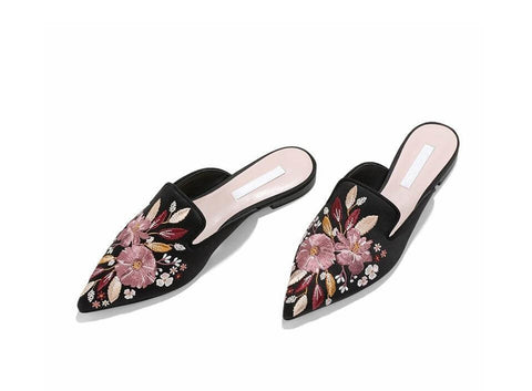 Die Flora Satin Mules Slip-On Loafers - Mehrere Farben