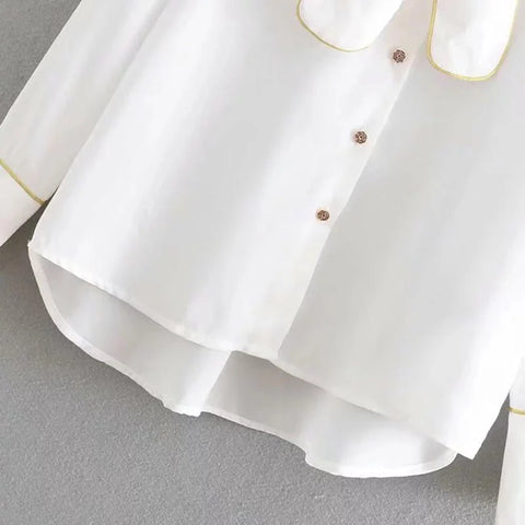 The Nadine Bow Tie Blouse - White