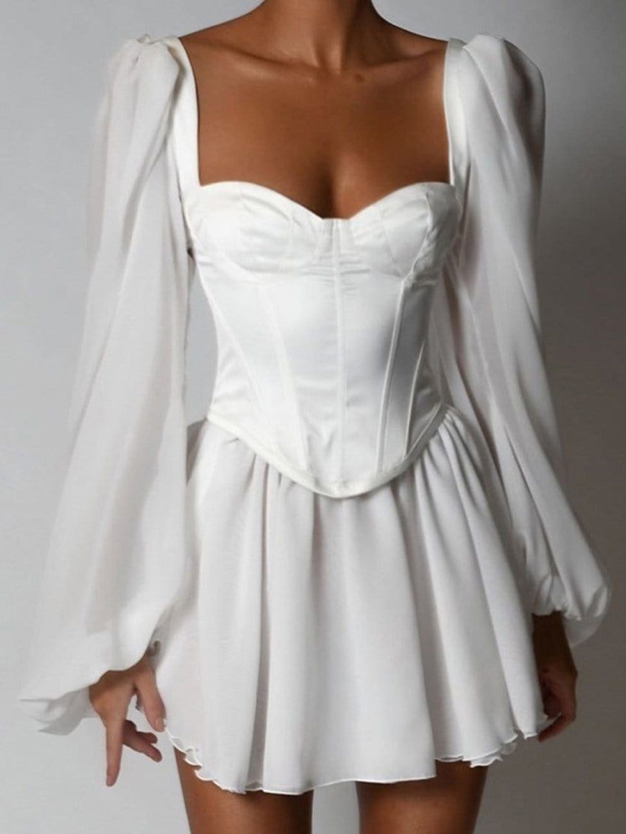 Robe courte Quinn en blanc