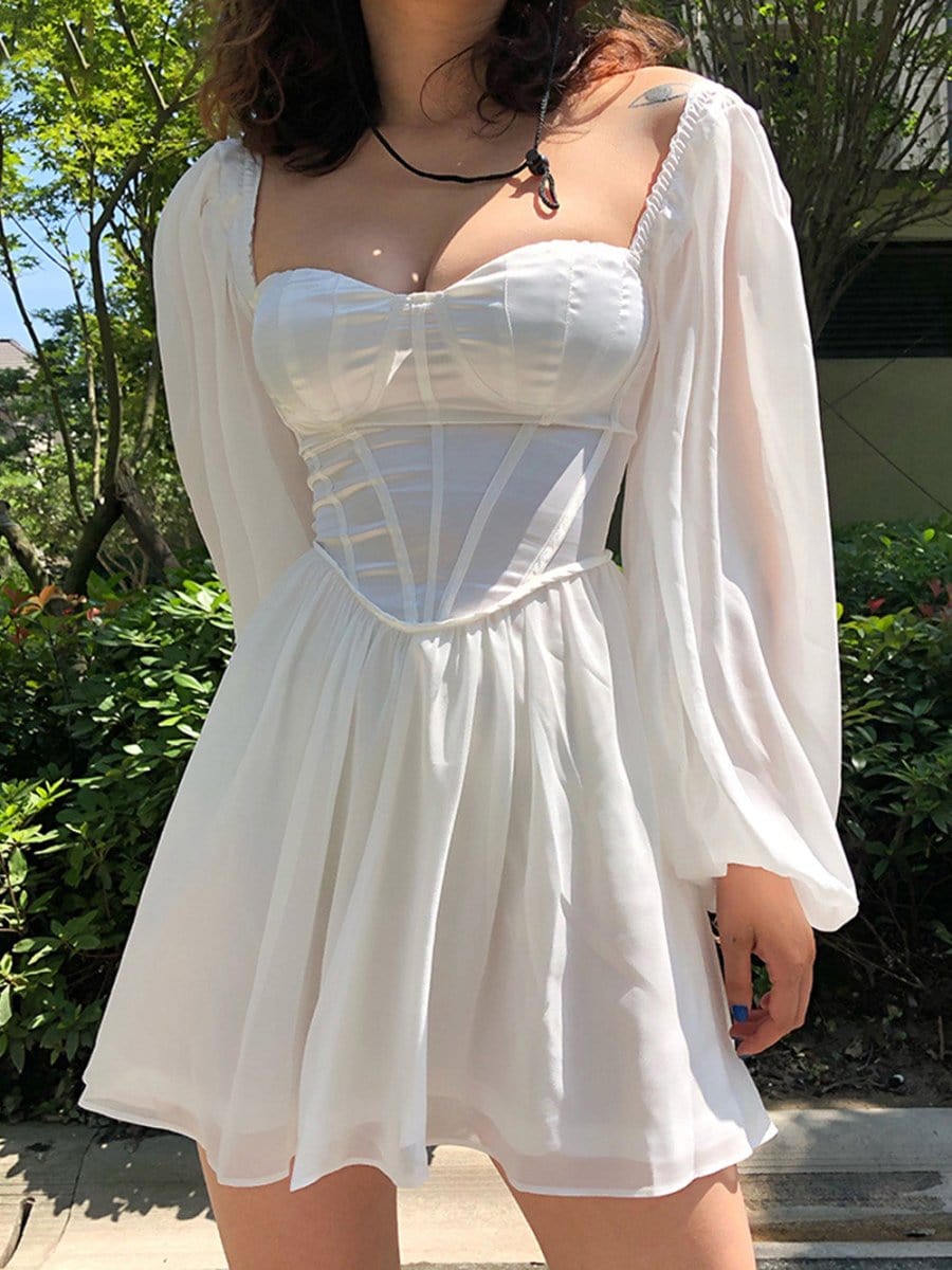 Robe courte Quinn en blanc