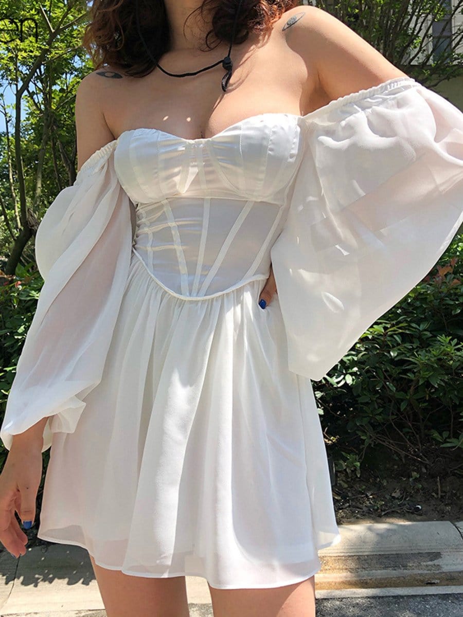 Robe courte Quinn en blanc