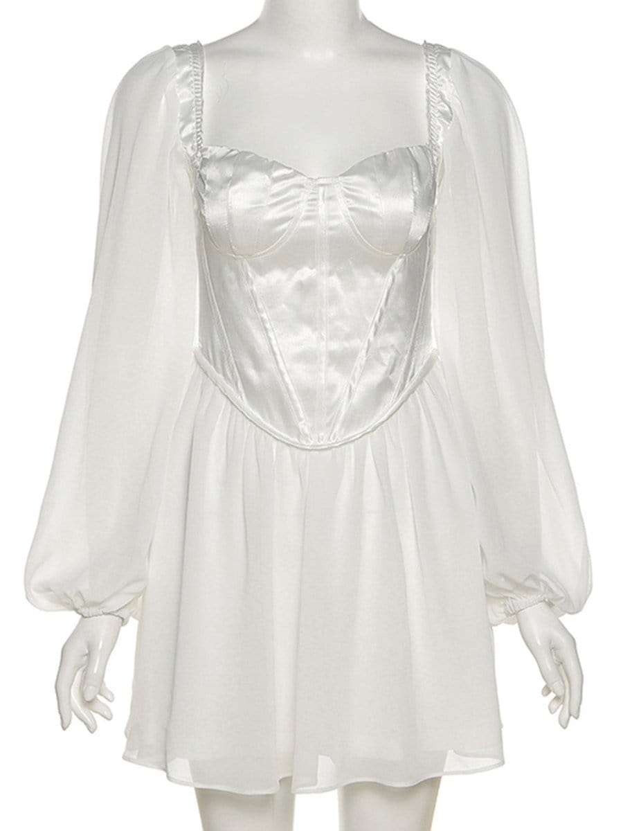 Robe courte Quinn en blanc