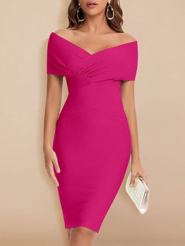 Sadie Off Shoulder Bodycon Midi Dress