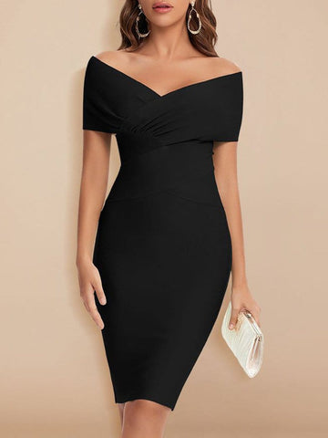 Sadie Off Shoulder Bodycon Midi Dress