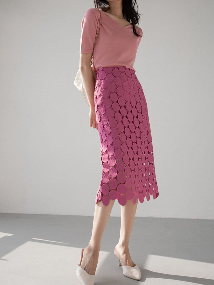 Shay Hollow Out Tassel Skirt