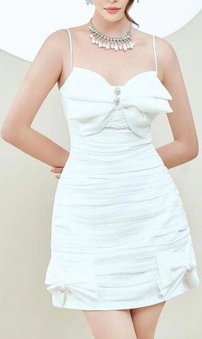 Strappy Bandeau Midi Dress in White