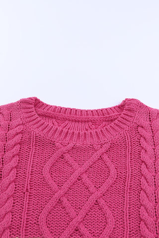 Striped Round Neck Mixed Knit Sweater