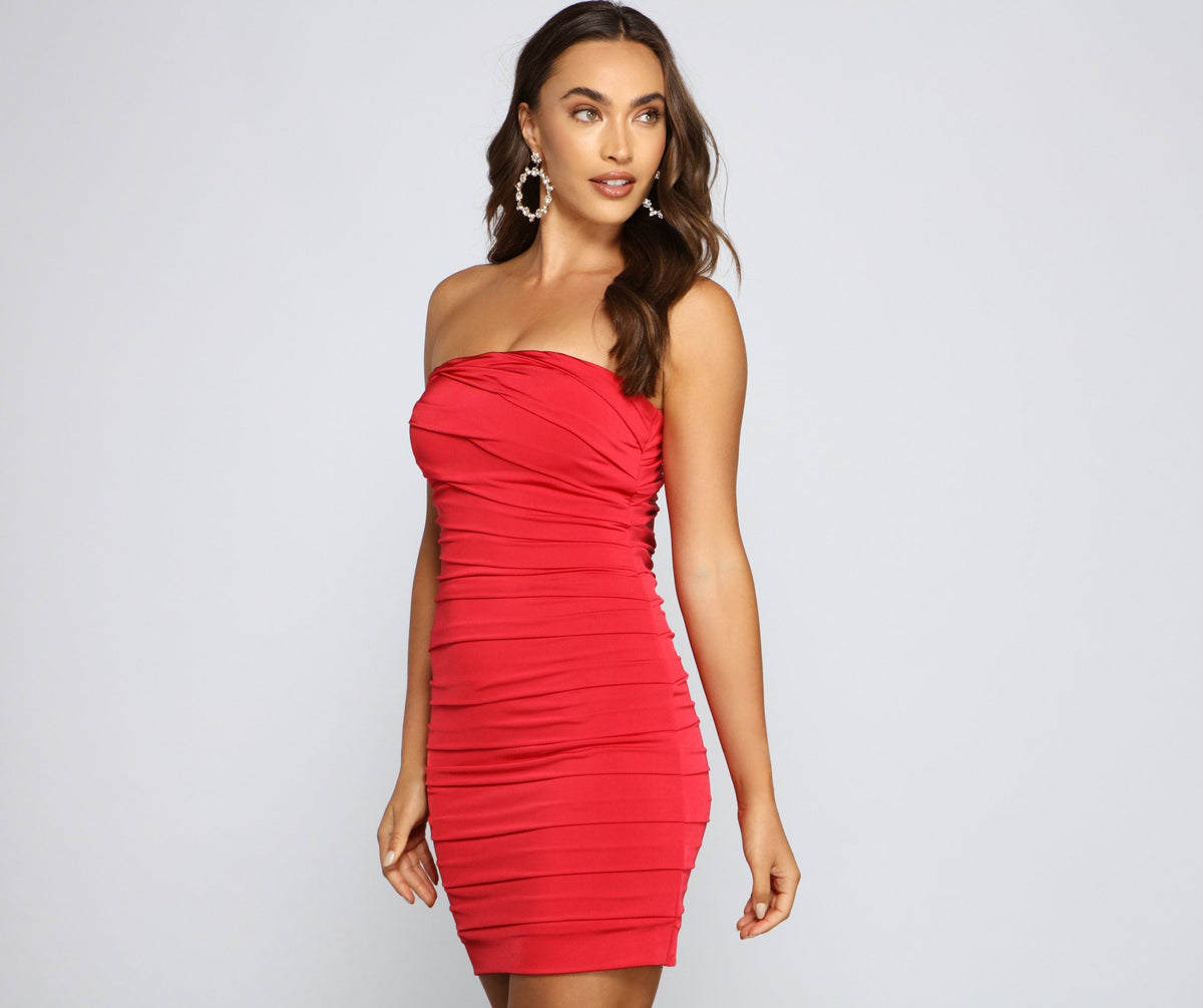 Xena Formal Pleated Bodycon