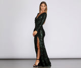 Kendall Formal High Slit Sequin Dress