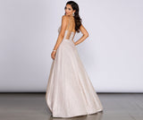 Everly A-Line Glitter Formal Dress
