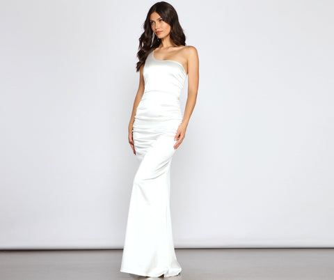 Verona Formal One Shoulder Ruched Dress