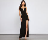 Meriah Formal High Slit A-Line Dress
