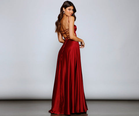 Jenny A-Line Satin Formal Dress