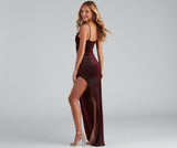 Jess Glitter Cowl Neck Maxi Formal Dress