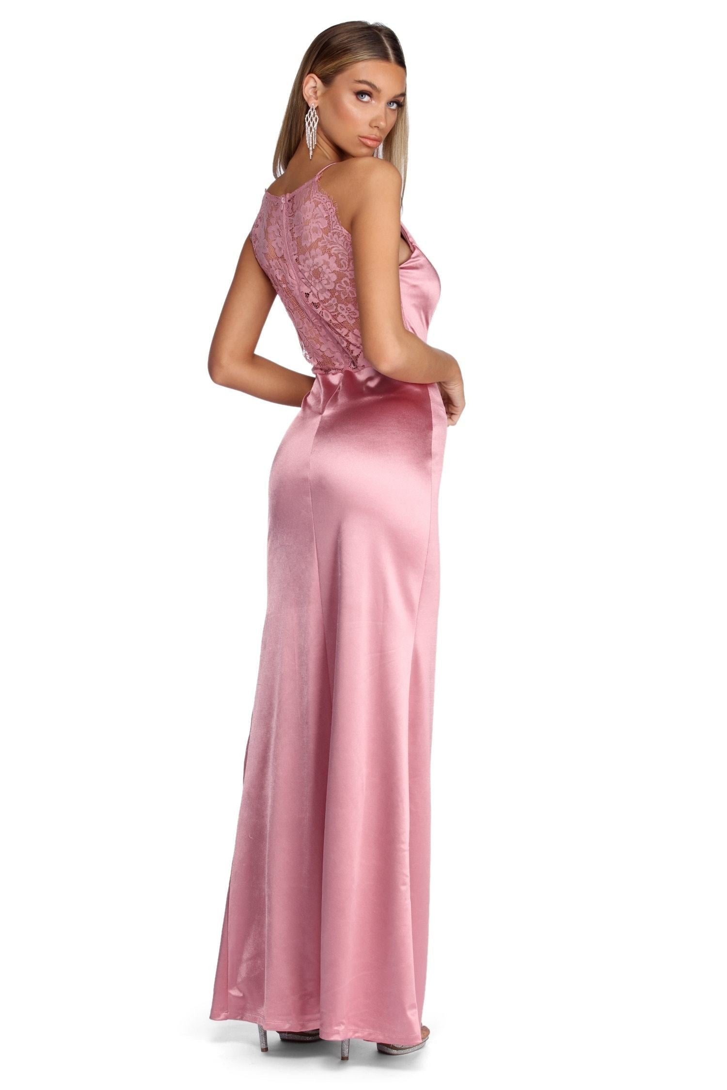 Katrina Formal Lace And Satin Dress