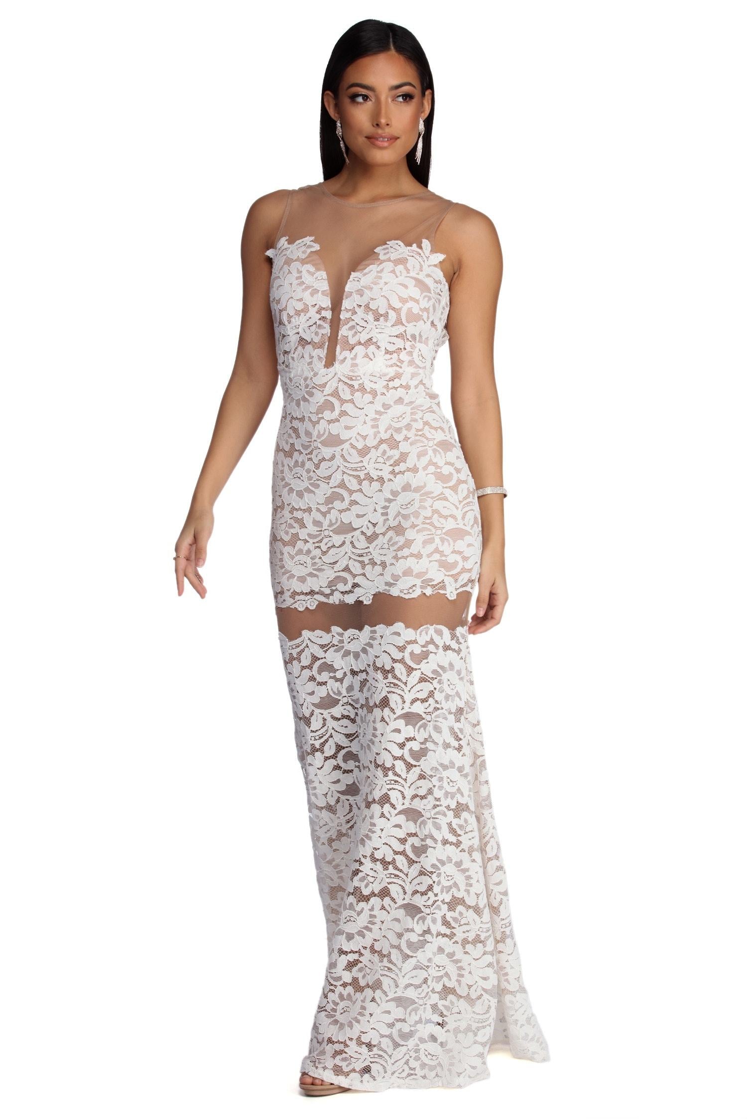 Katherine Formal Illusion Lace Dress