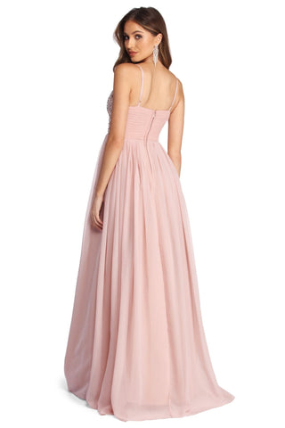 Jewel Formal Beaded Chiffon Dress