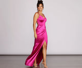 Gianna Formal High Slit Satin Dress