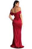 Elena Ruched Satin Gown