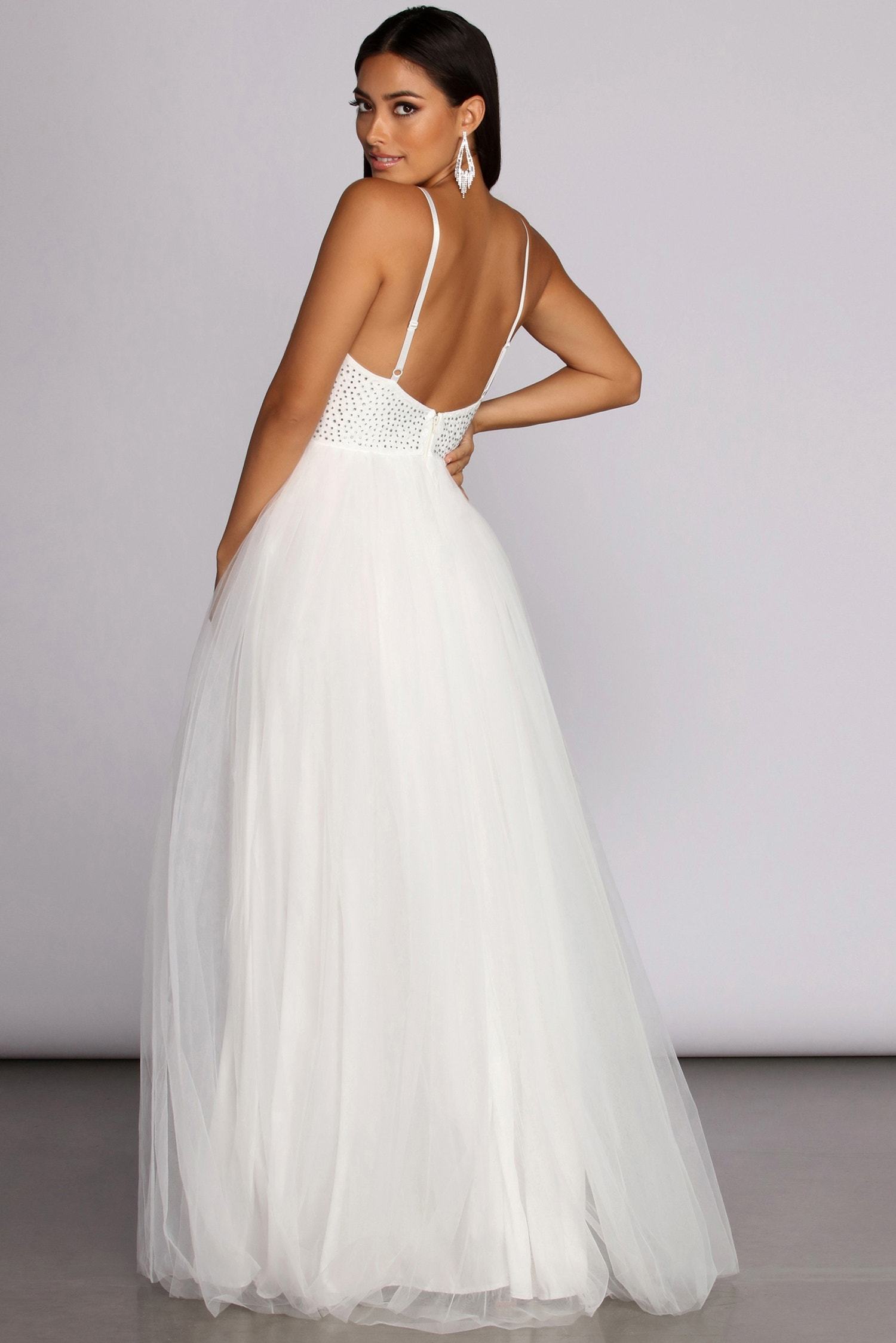 Graciela Heat Stone Tulle Gown