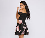 Fresh In Floral Lace Skater Dress