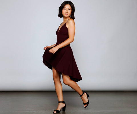 Go With The Flow High-Low Crepe Dress