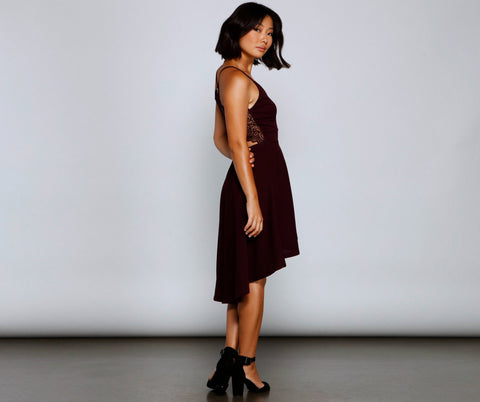 Go With The Flow High-Low Crepe Dress