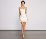 Wrapped In Lace Ruched Mini Dress