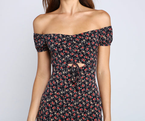 Floral Romance Ruched Mini Dress