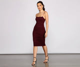 Heart Of Glam Ruched Midi Dress